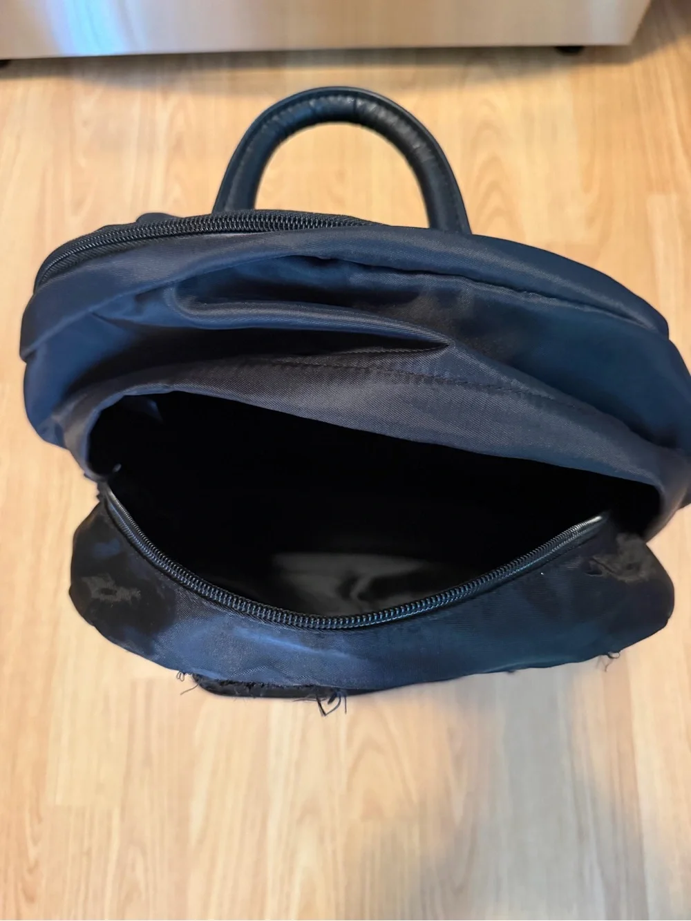 Black Nylon Backpack – Spacious Everyday Carry with snag in the front